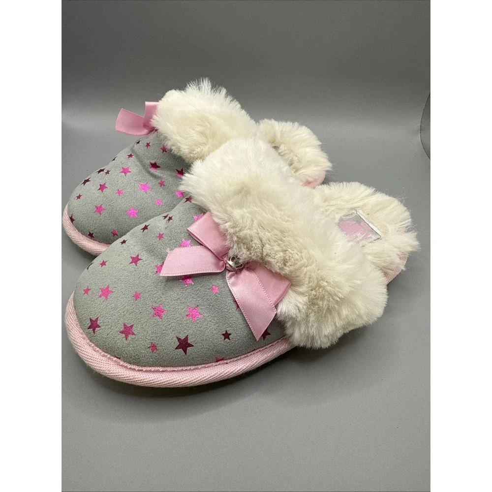 Juicy Couture Sonora Girls Slippers‎ Grey Pink New 13-1